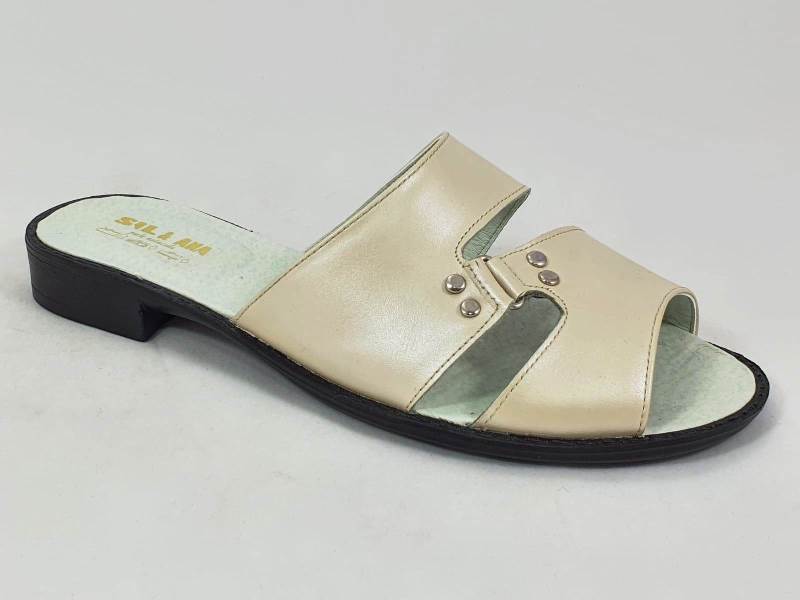 Papuci dama piele bej Kalina2 biashoes.ro imagine reduceri
